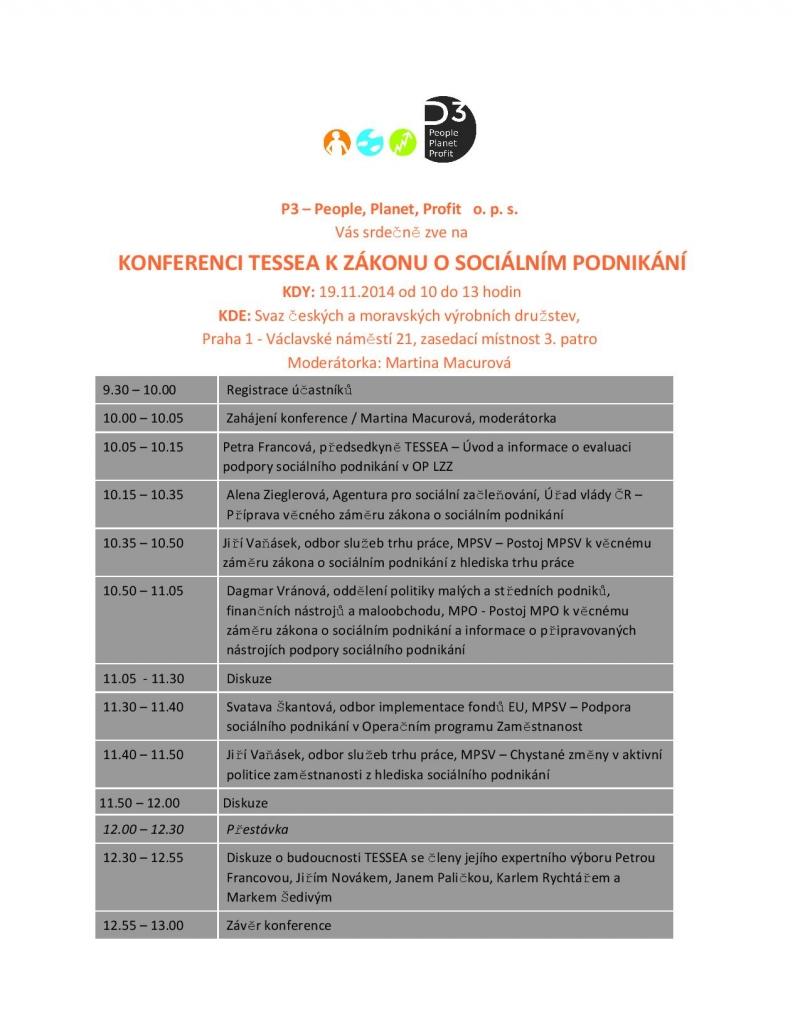 Program konference TESSEA (19.11.2014)